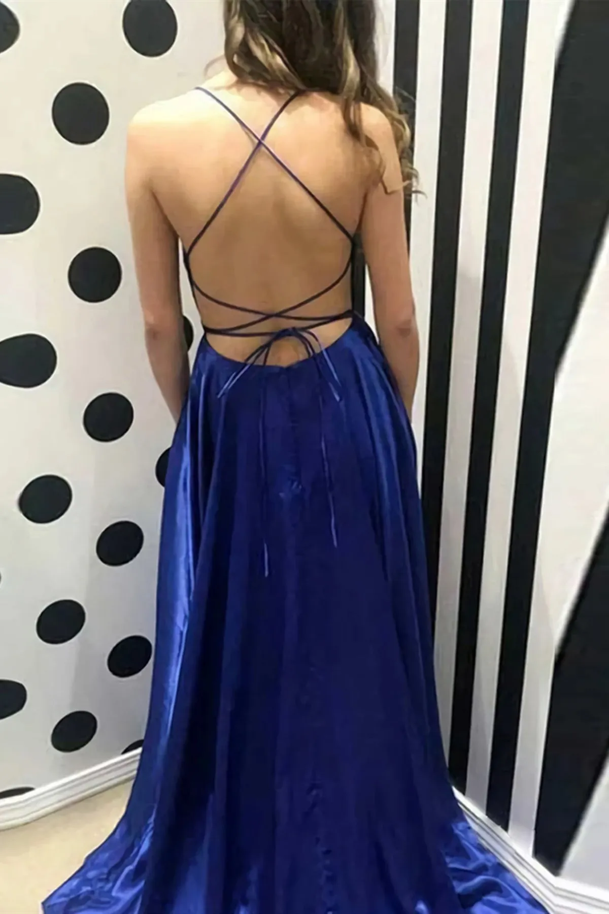 Backless Blue Burgundy Prom Dresses, Open Back Blue Wine Red Long Formal Evening Dresses