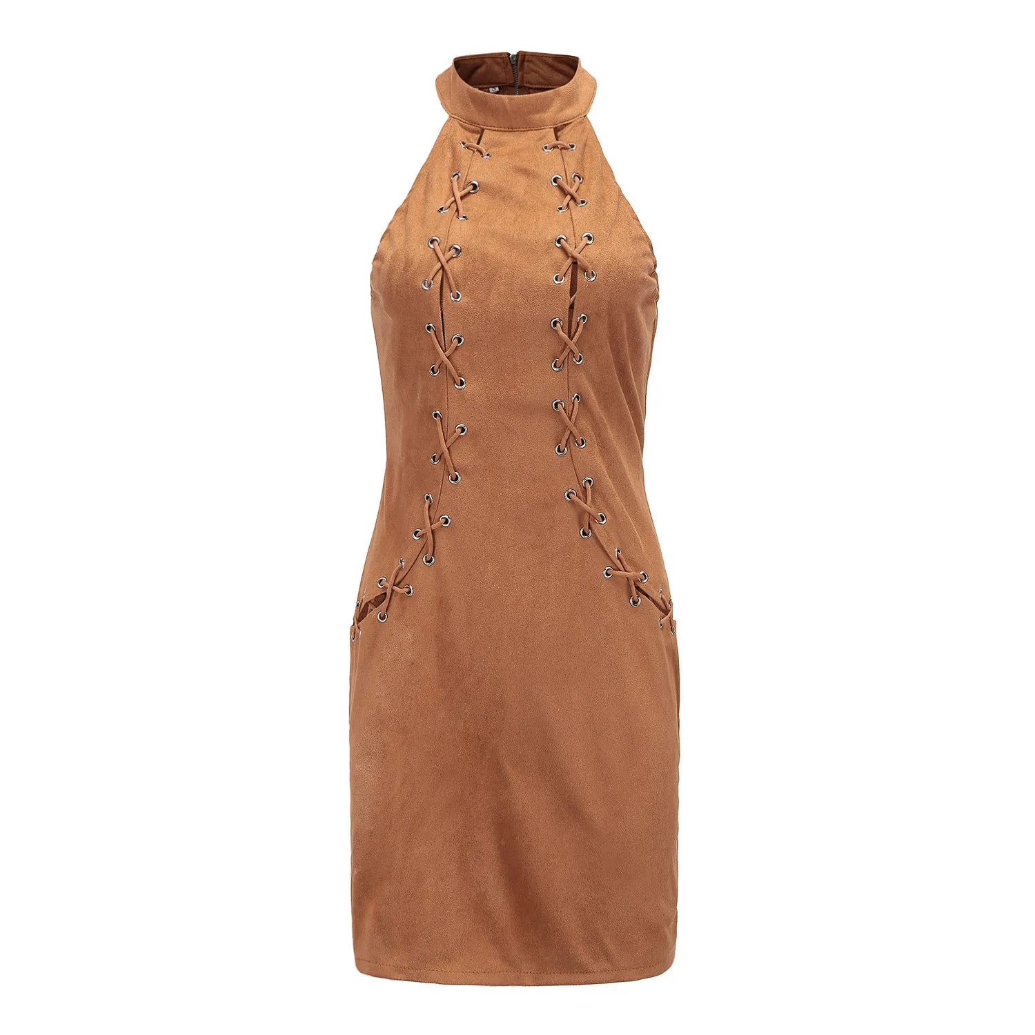 Bear Shoulder Straps Hollow Out Short Bodycon Dress