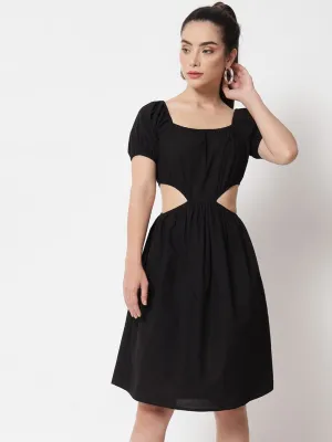 Black Blossom Mini Dress