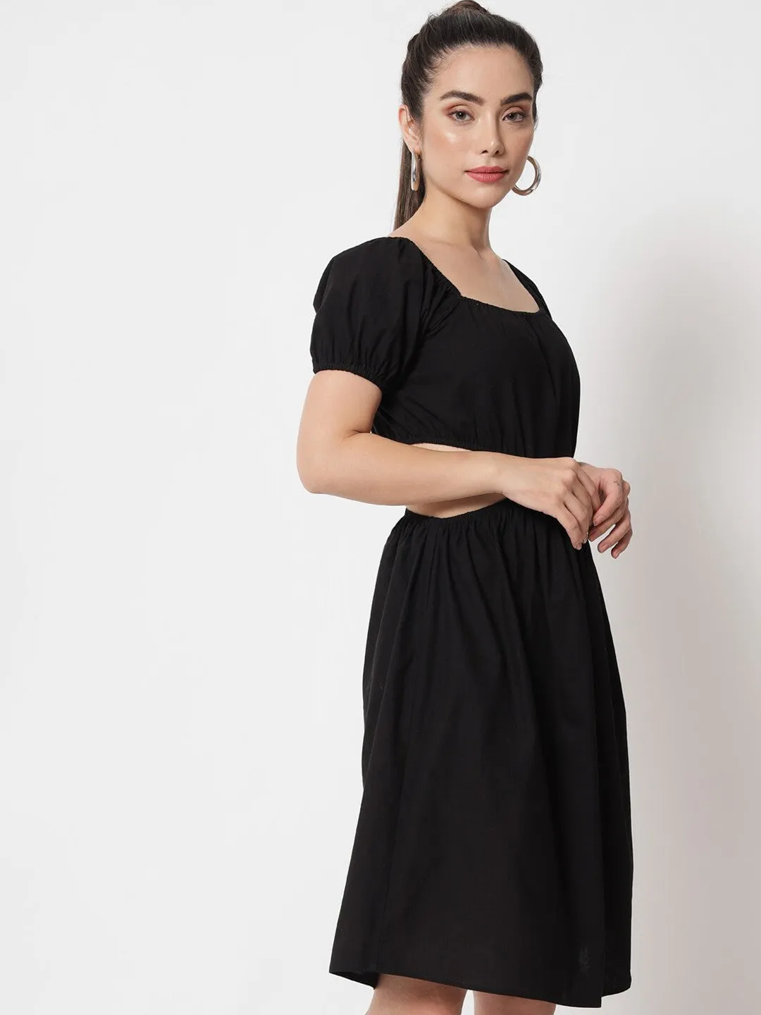 Black Blossom Mini Dress