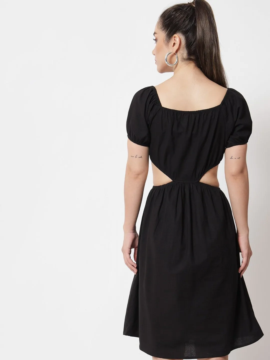 Black Blossom Mini Dress