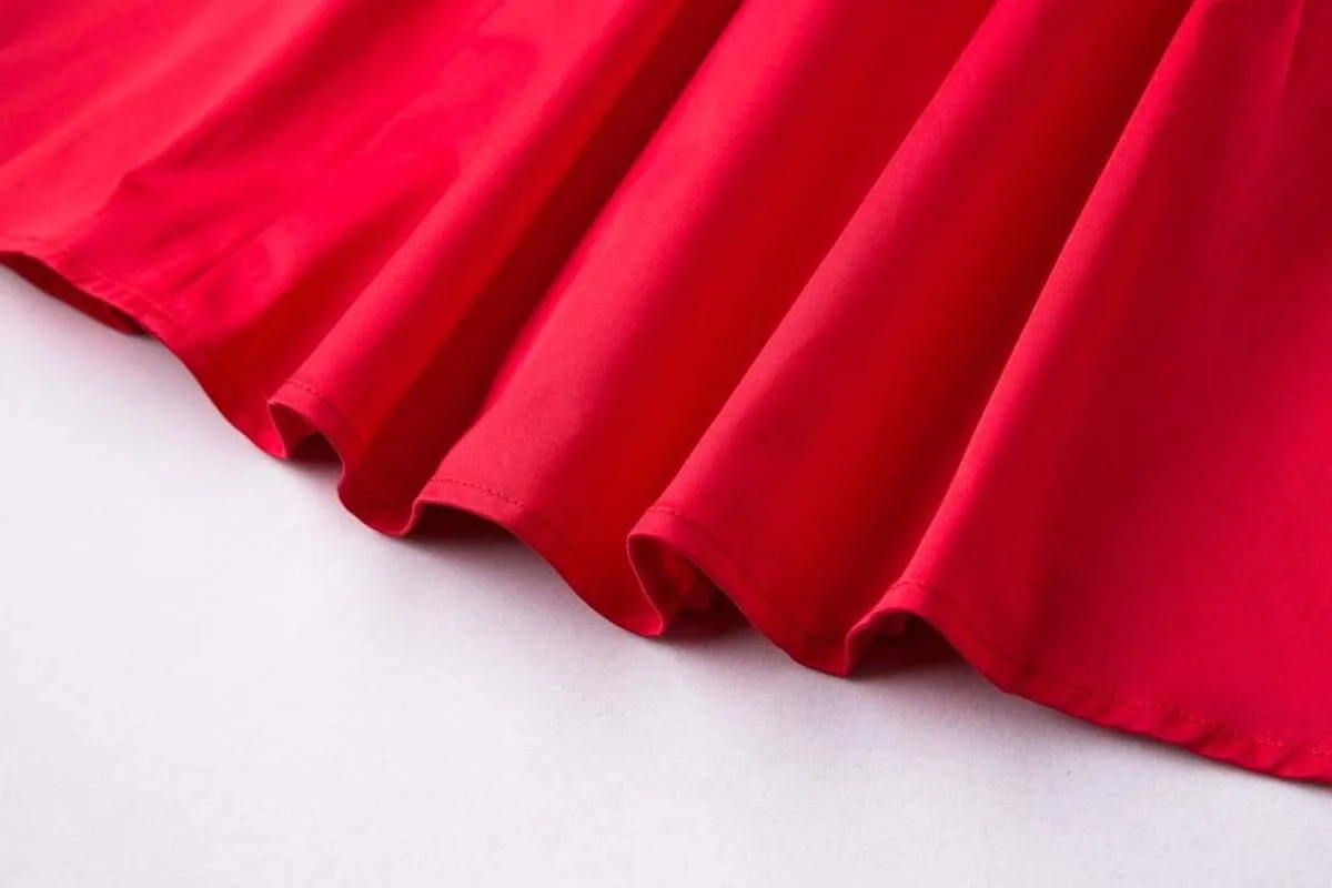 Bright Red Halter Top Vintage Dress