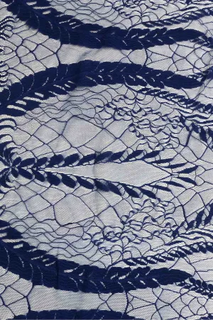 Classic Blue French Plain Lace FLP-013/3 Fabric