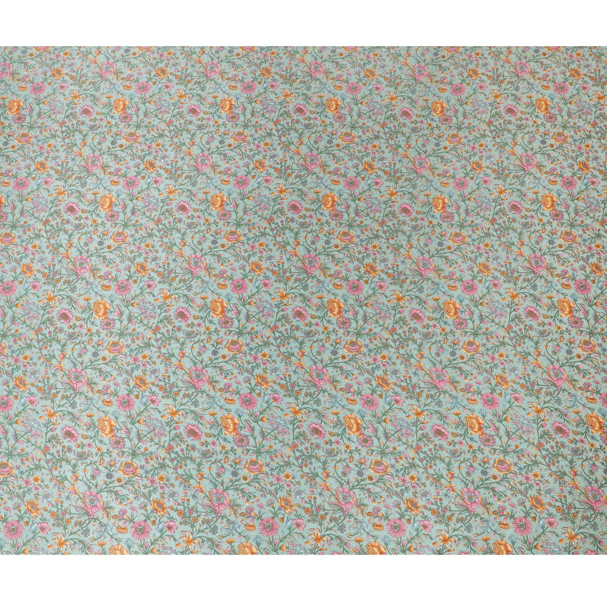 Classic Garden Floral Silk Satin Fabric - 110cm Wide - D18283
