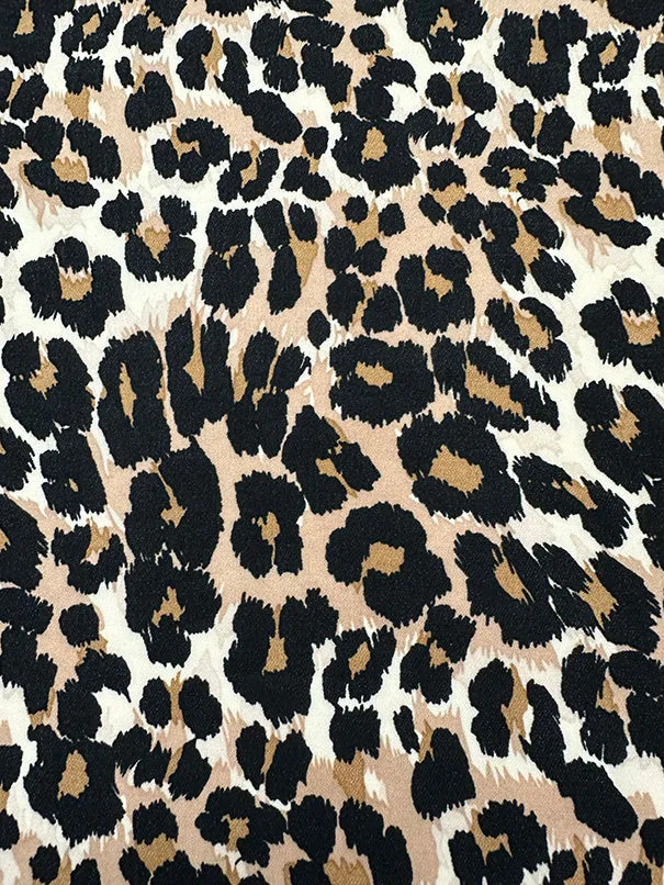 Cream Multi Animal Print Poly Georgette Fabric