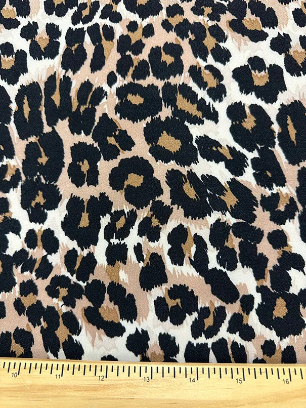 Cream Multi Animal Print Poly Georgette Fabric