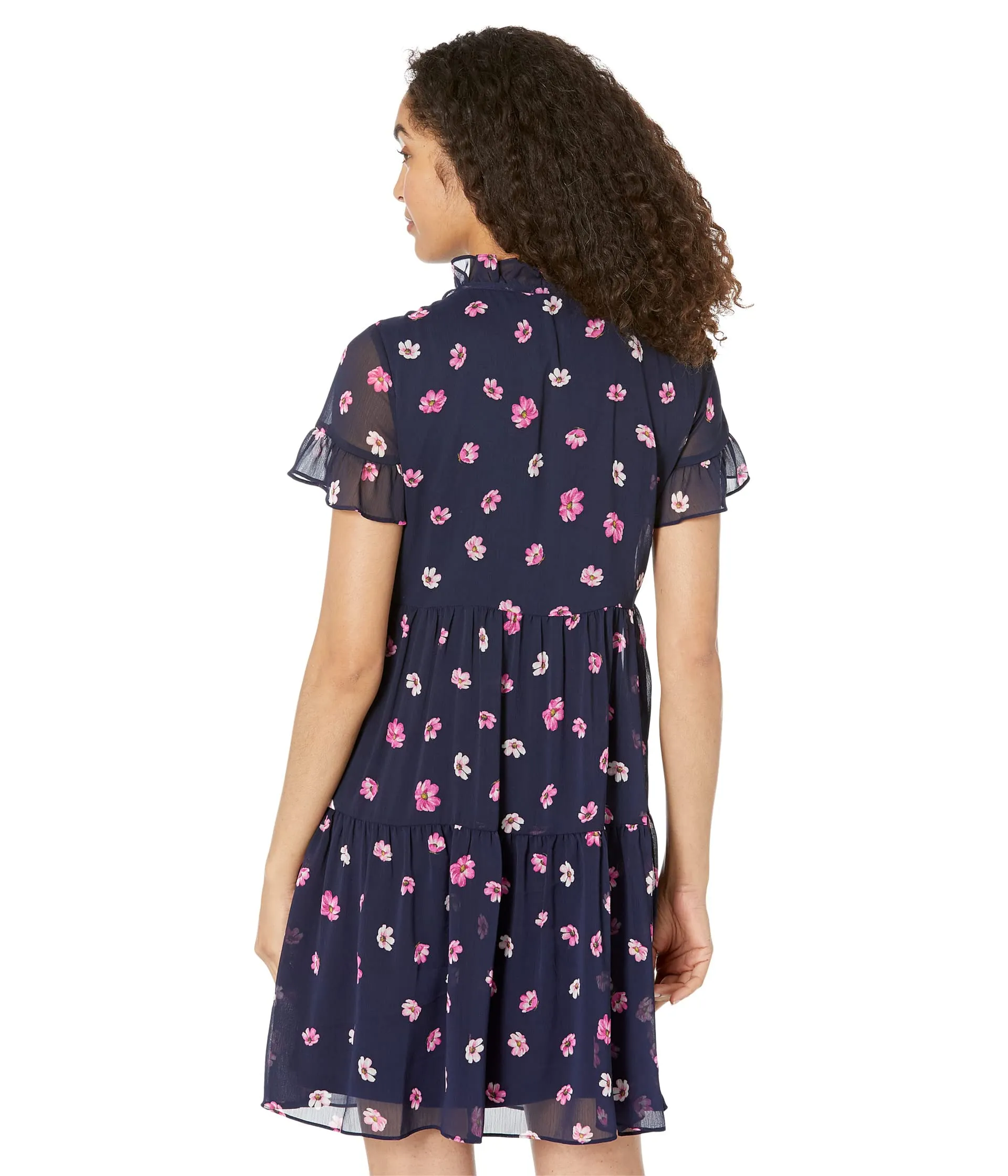 Dress DKNY, Printed Ruffle Neck Dress