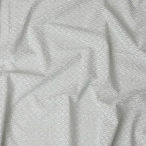 Elegant Mint Cotton Voile Fabric with White Lace Embroidery, 110 cm Width-D20124