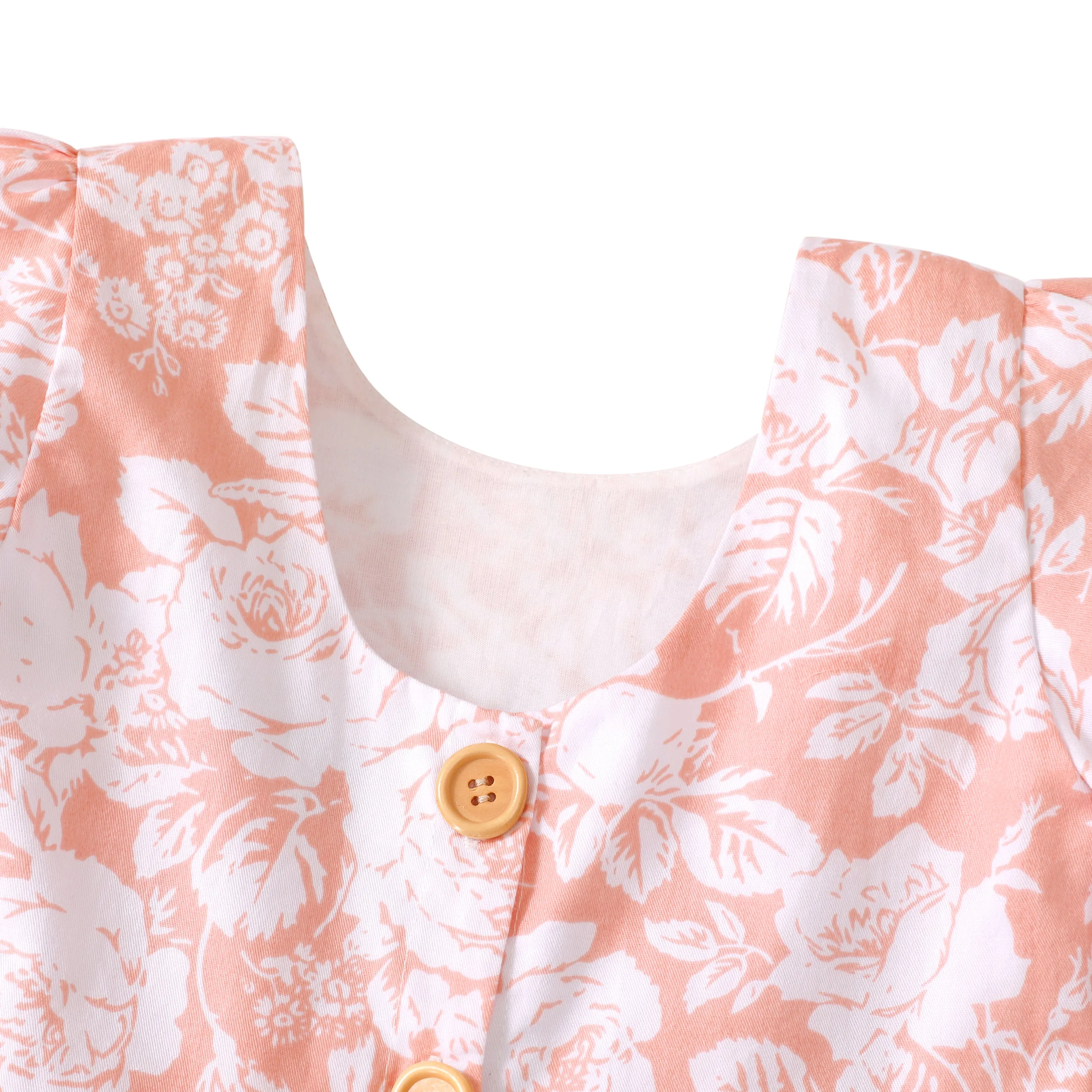 Flofallzique Floral Girls Dress Scoop Back 1/2 Sleeves Vintage Midi Dress Cute Kids Clothes