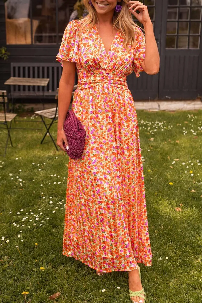 Florencia™ | Women's Vibrant V-Neck Maxi Dress