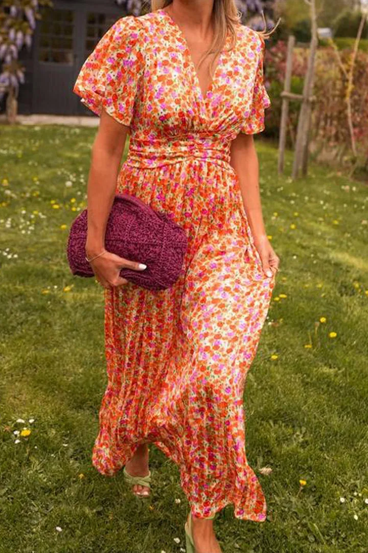 Florencia™ | Women's Vibrant V-Neck Maxi Dress