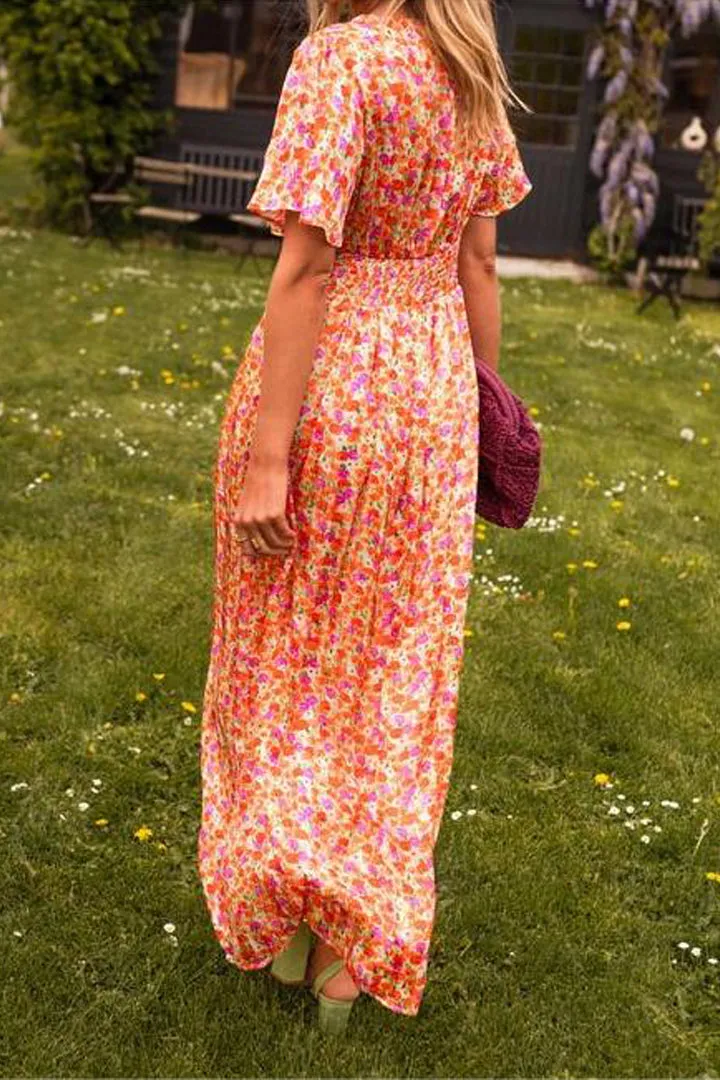Florencia™ | Women's Vibrant V-Neck Maxi Dress
