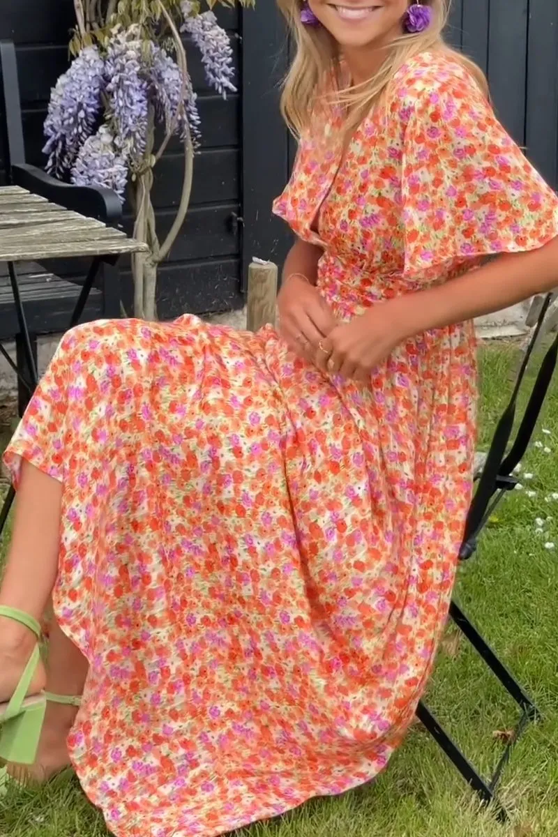 Florencia™ | Women's Vibrant V-Neck Maxi Dress