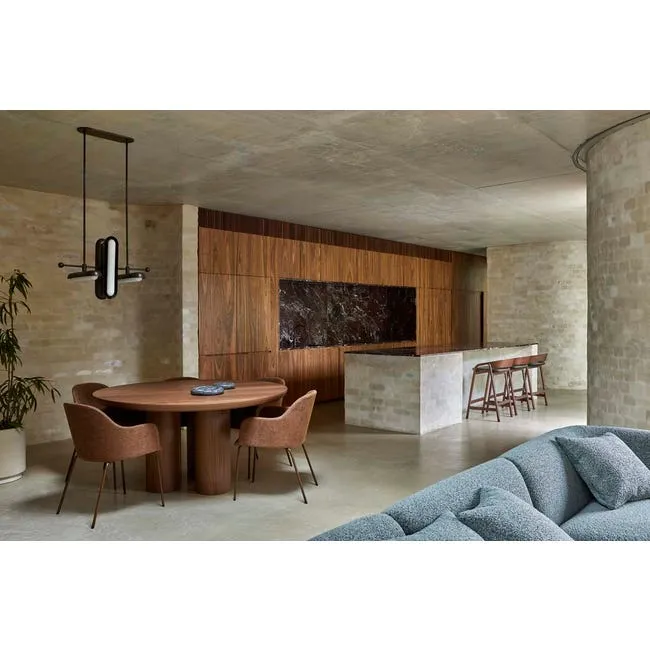 GlobeWest Seb Round Dining Table, Walnut