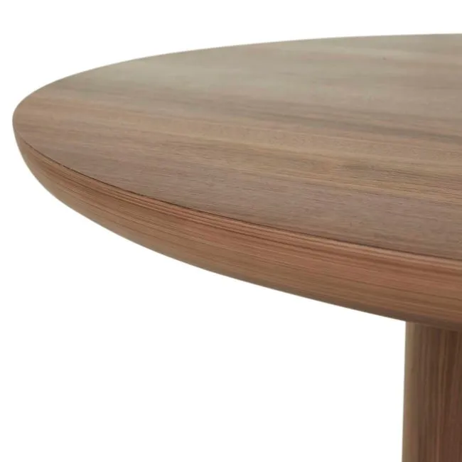 GlobeWest Seb Round Dining Table, Walnut