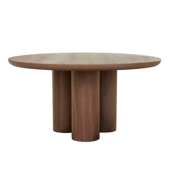 GlobeWest Seb Round Dining Table, Walnut