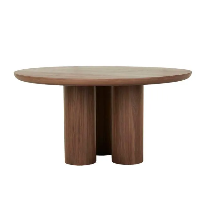 GlobeWest Seb Round Dining Table, Walnut