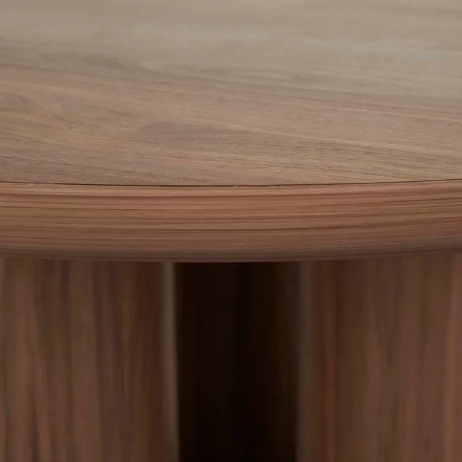 GlobeWest Seb Round Dining Table, Walnut
