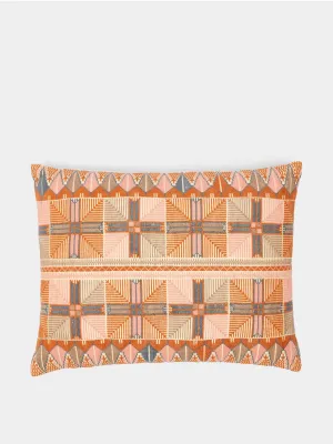 Hand-embroidered cotton cushion