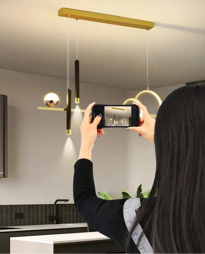 Komnab Modern Minimalist LED pendant Lights with Remote Control Spotlight
