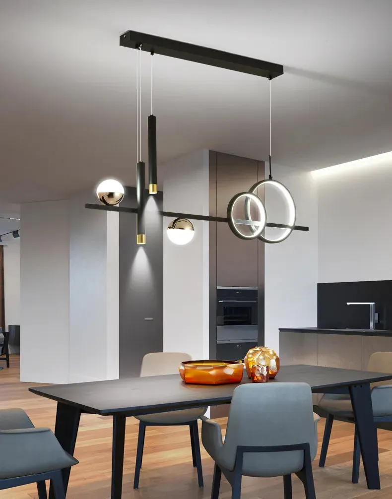 Komnab Modern Minimalist LED pendant Lights with Remote Control Spotlight