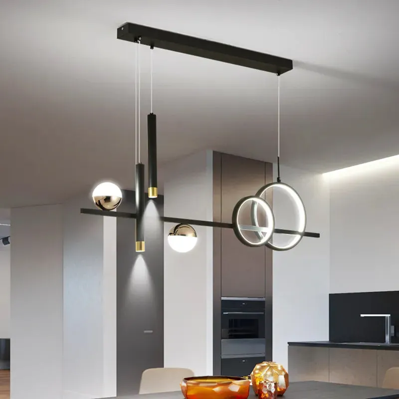 Komnab Modern Minimalist LED pendant Lights with Remote Control Spotlight