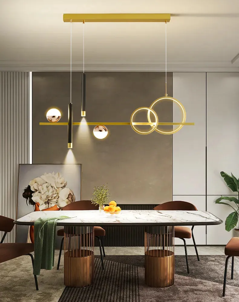 Komnab Modern Minimalist LED pendant Lights with Remote Control Spotlight