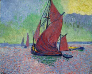 Les Voiles rouges - The Red Sails - Art Prints