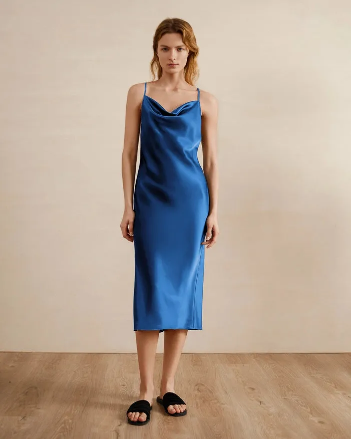 Luxurious Silk Nightgown Klein Blue