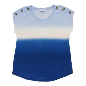 mySTYLE Women's Dip Dye Short Sleeve Top