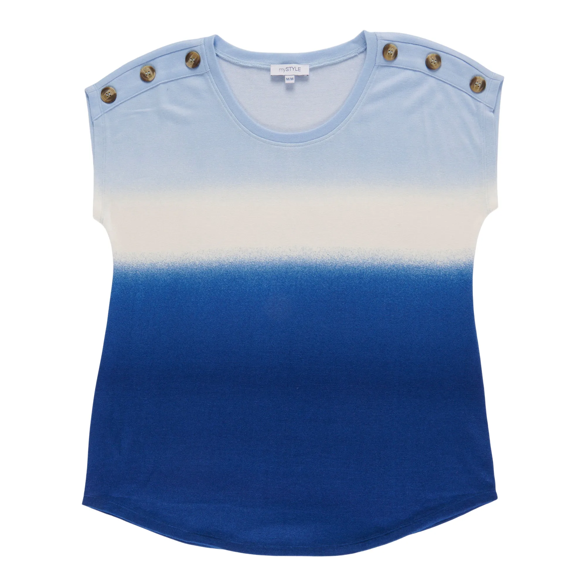 mySTYLE Women's Dip Dye Short Sleeve Top