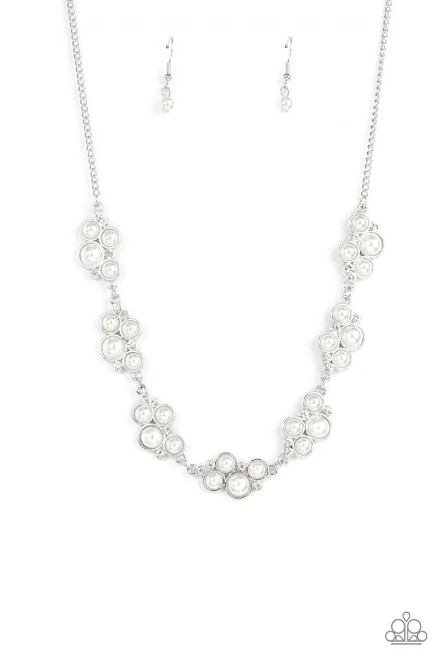 Paparazzi Necklace ~ GRACE to the Top - White