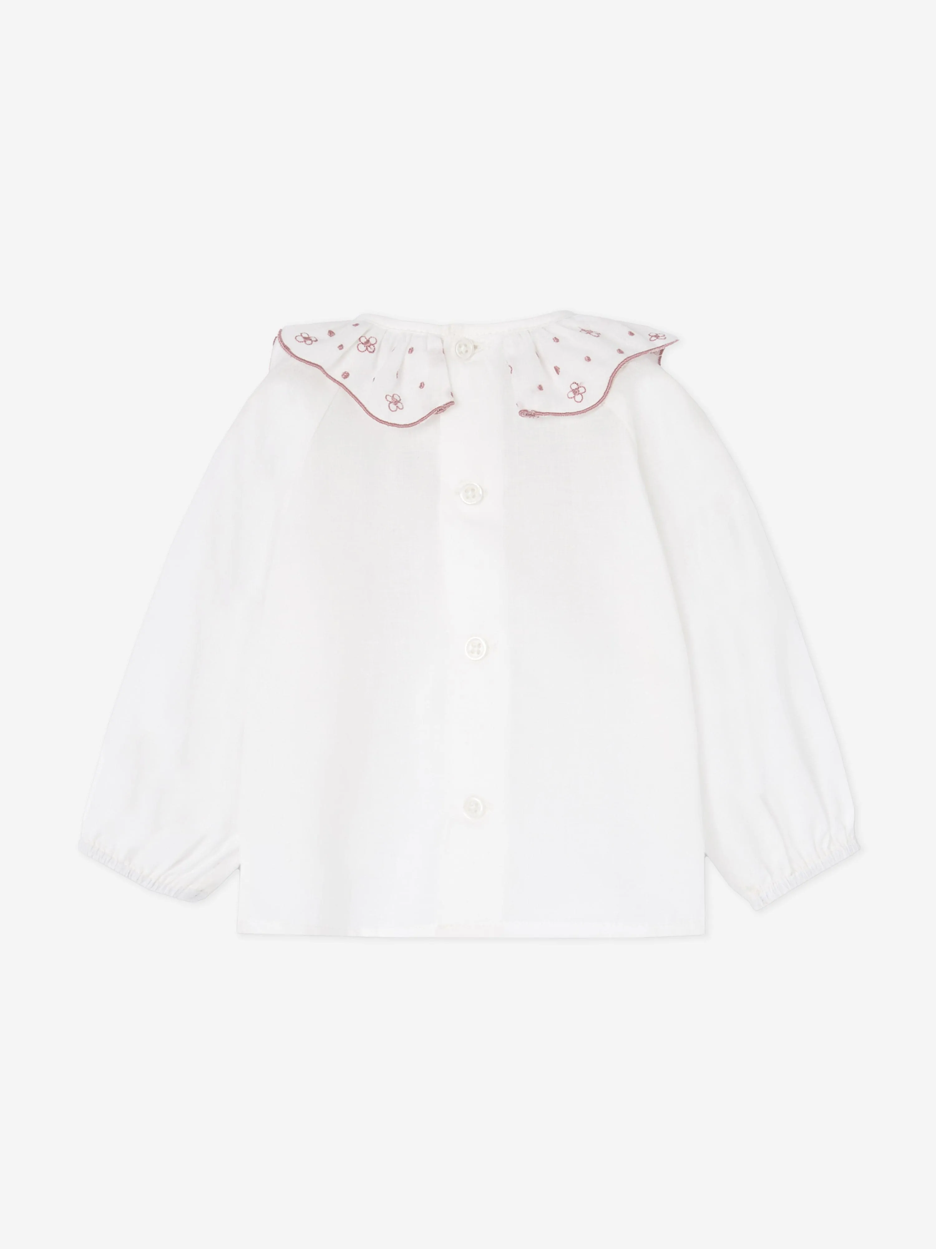Paz Rodriguez Baby Girls Embroidered Blouse in Ivory