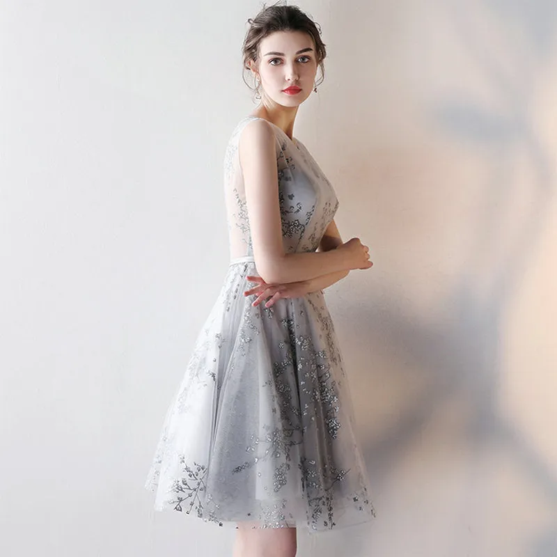 Petal Embroidered Homecoming Dress