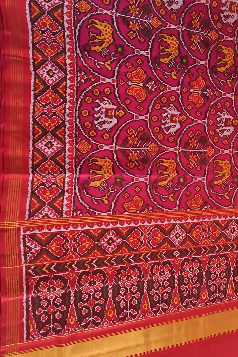 Pink Semi Patan Patola Silk Saree