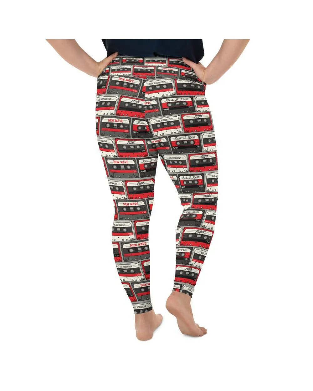 Retro Cassette Tapes Plus Size Leggings