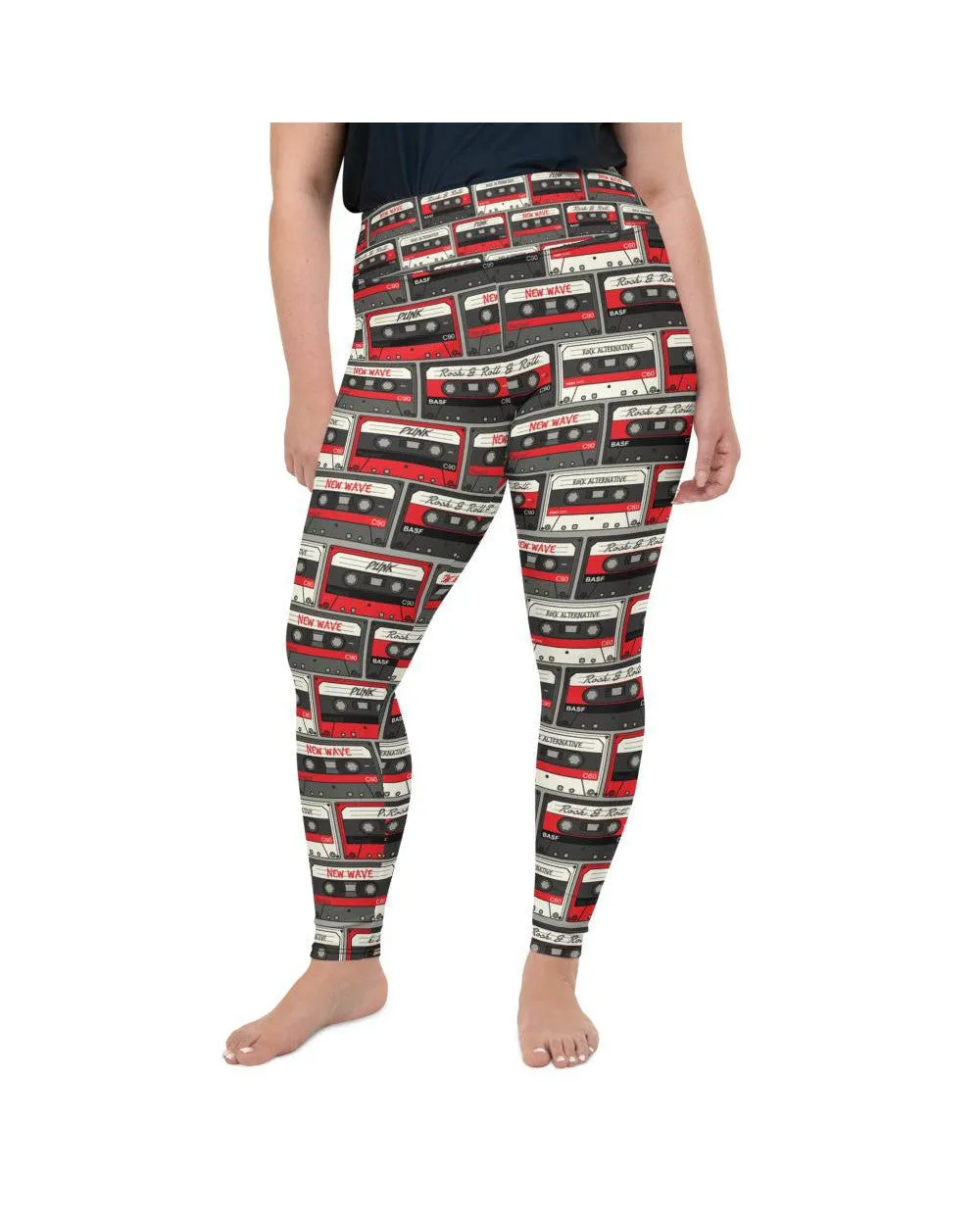 Retro Cassette Tapes Plus Size Leggings