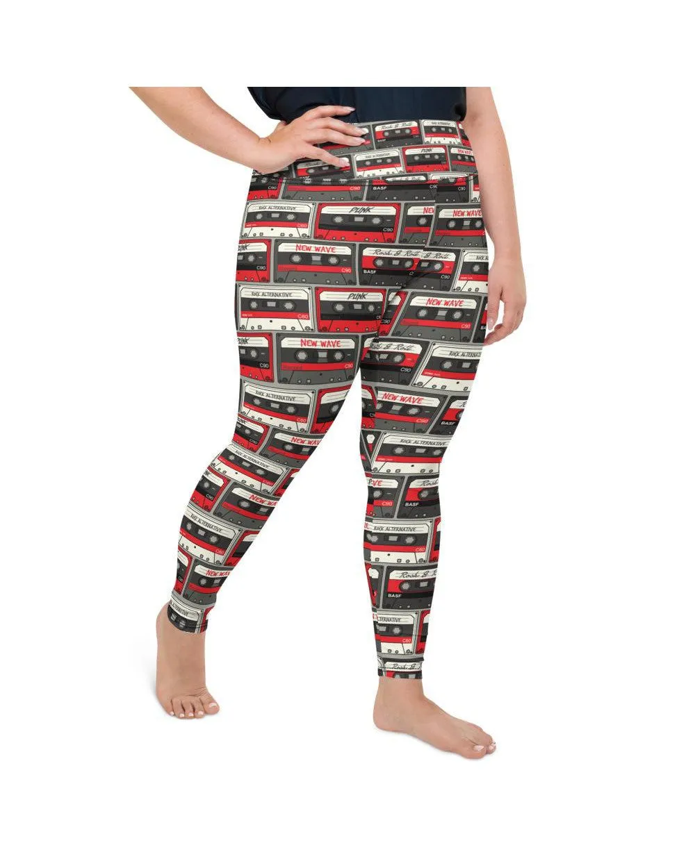 Retro Cassette Tapes Plus Size Leggings