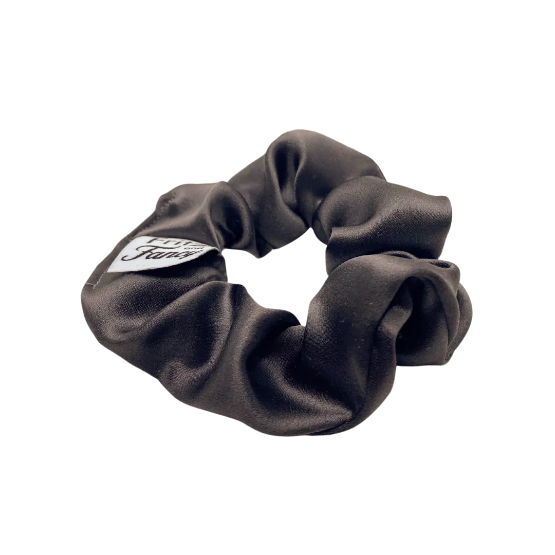 Slate Grey Silk Scrunchie