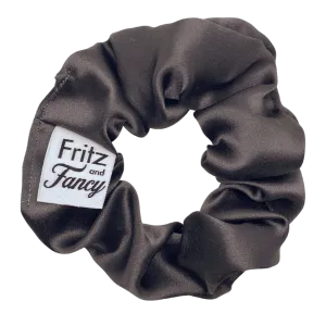 Slate Grey Silk Scrunchie