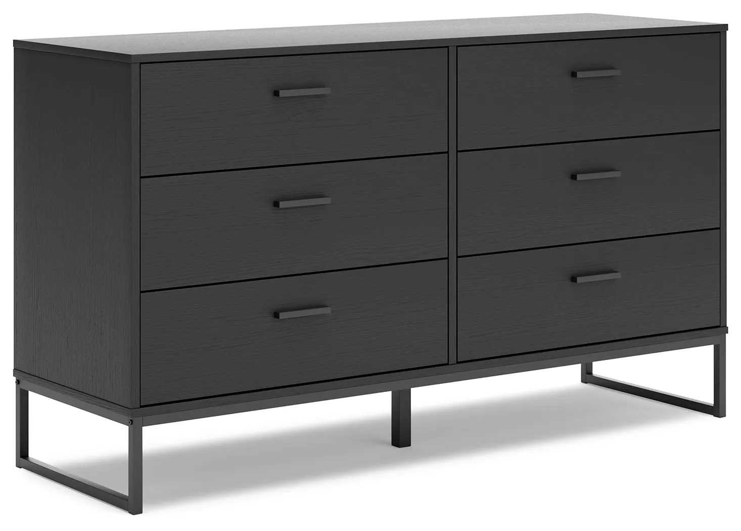 Socalle Full Panel Platform Bed with Dresser, Chest and Nightstand in Black