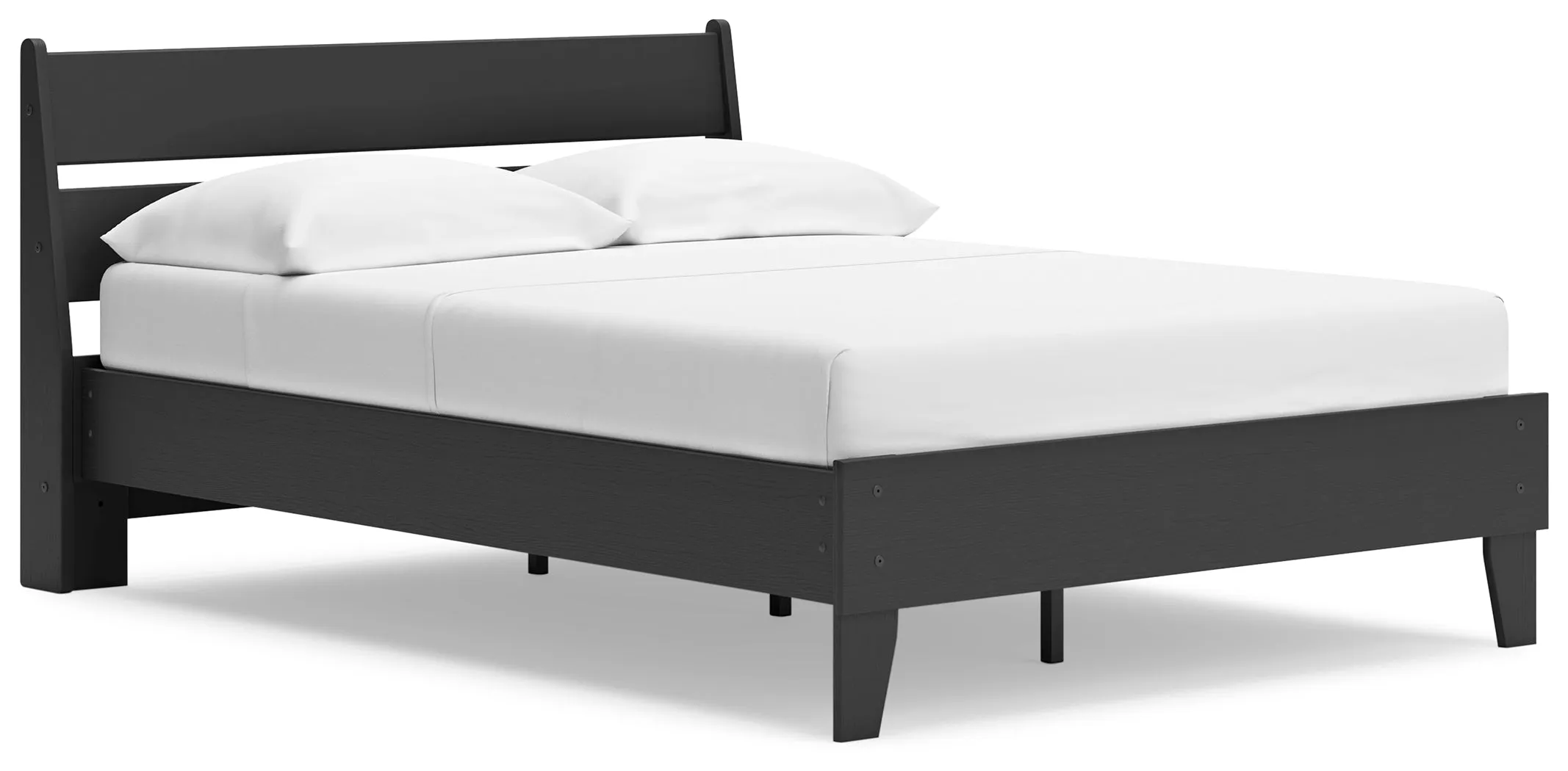 Socalle Full Panel Platform Bed with Dresser, Chest and Nightstand in Black