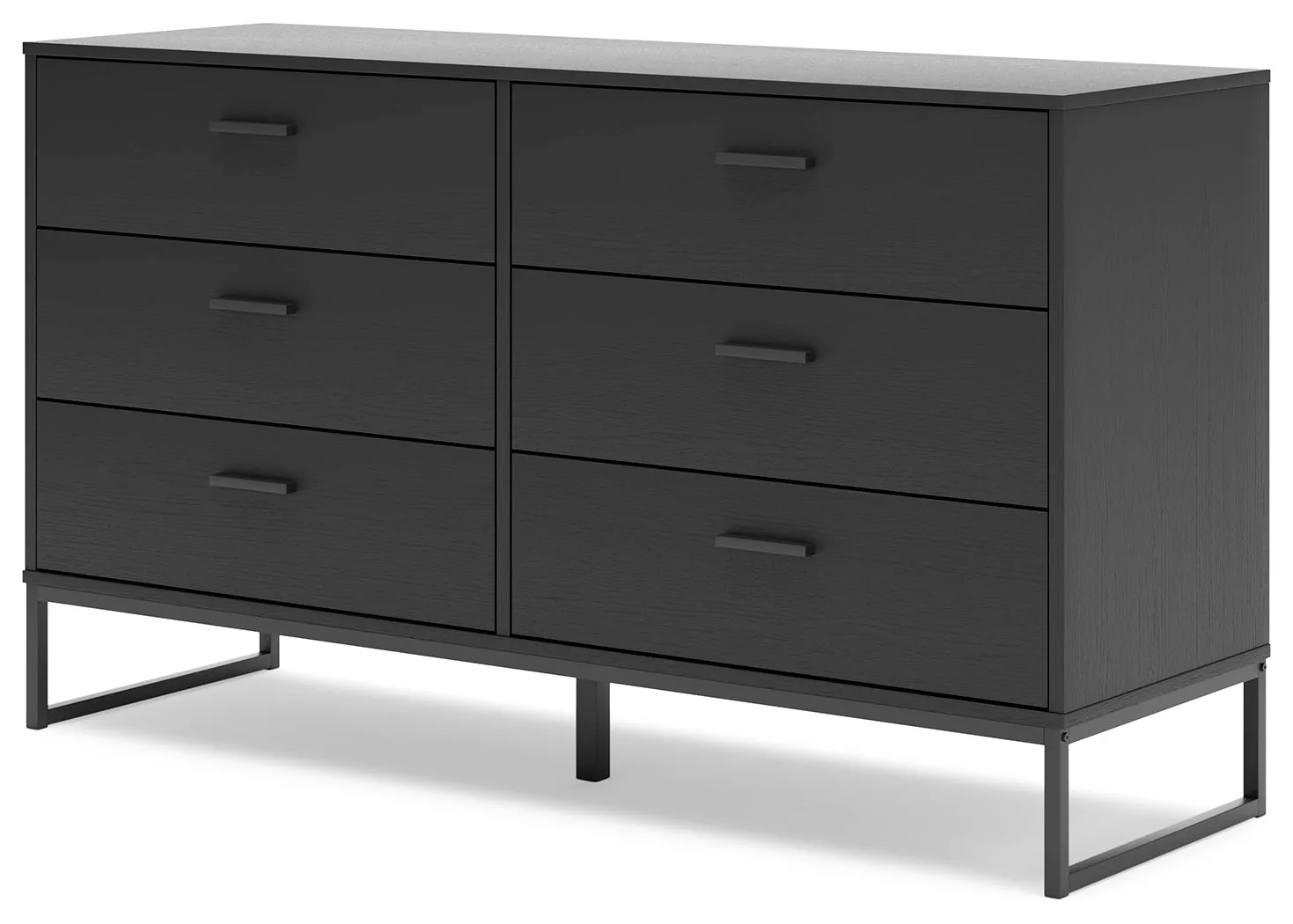 Socalle Full Panel Platform Bed with Dresser, Chest and Nightstand in Black