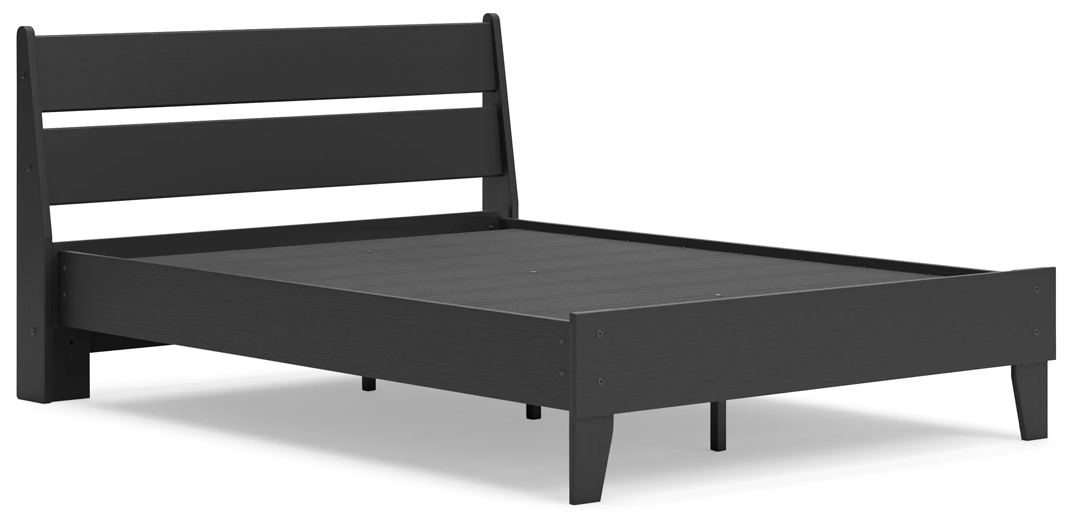 Socalle Full Panel Platform Bed with Dresser, Chest and Nightstand in Black
