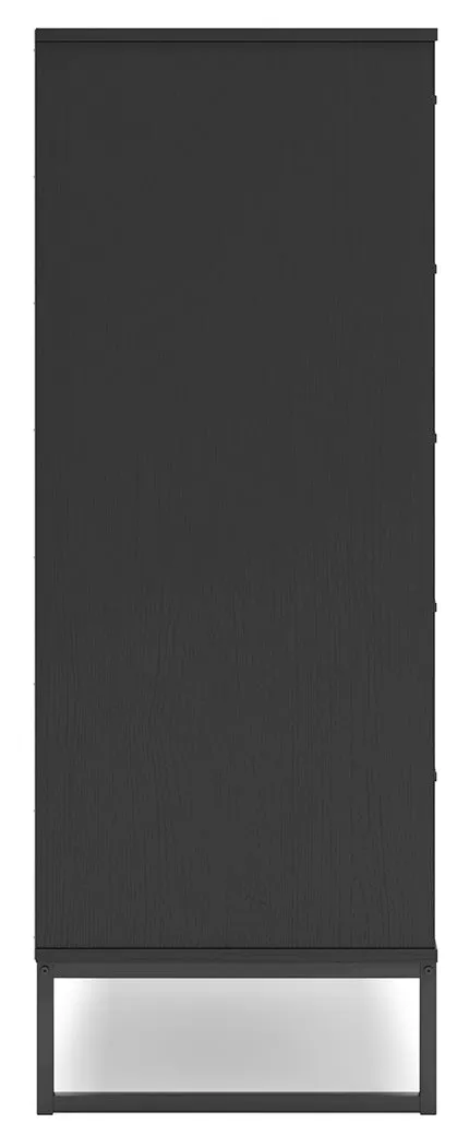Socalle Full Panel Platform Bed with Dresser, Chest and Nightstand in Black
