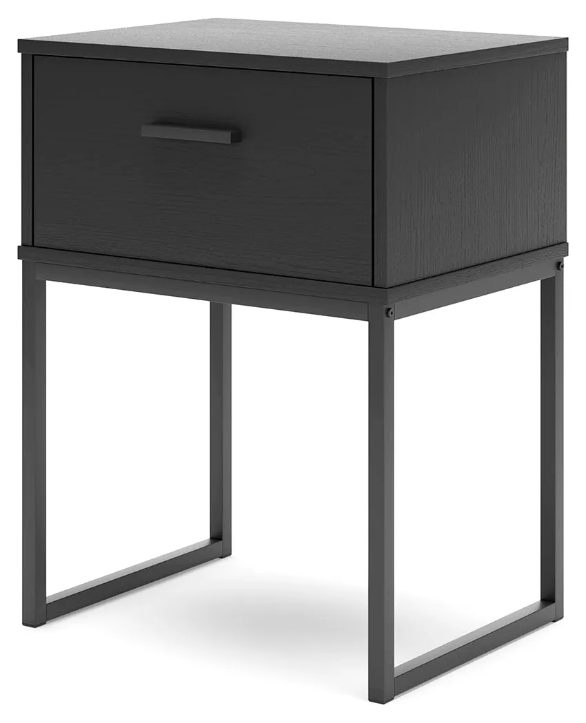Socalle Twin Platform Bed with Nightstand in Black