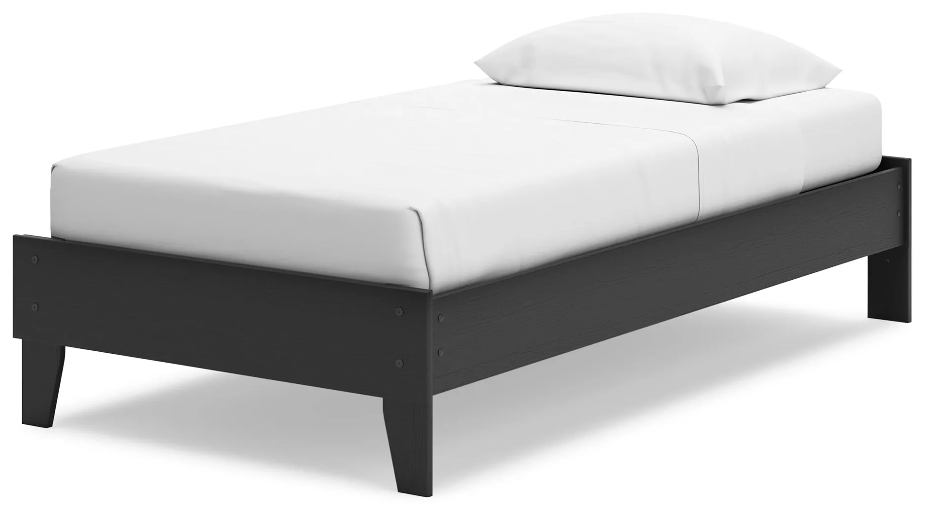 Socalle Twin Platform Bed with Nightstand in Black