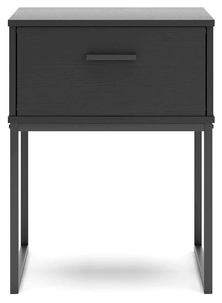 Socalle Twin Platform Bed with Nightstand in Black