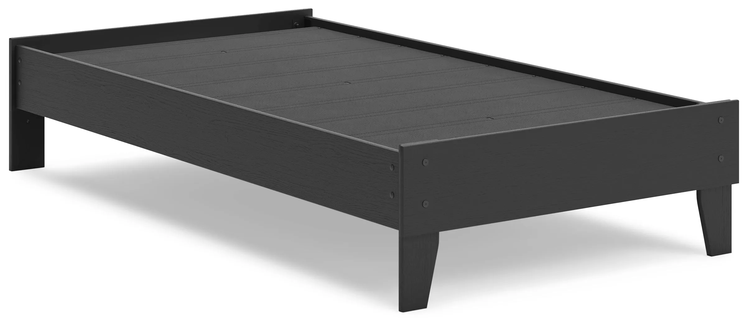 Socalle Twin Platform Bed with Nightstand in Black