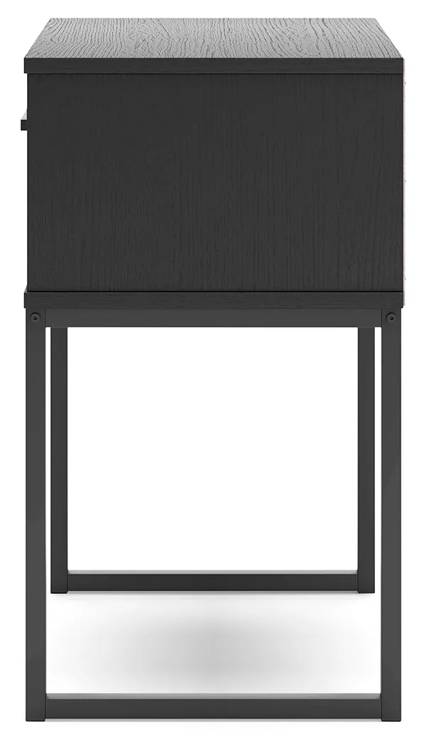 Socalle Twin Platform Bed with Nightstand in Black